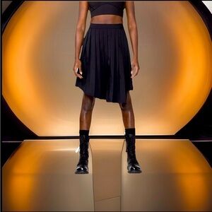 HONOR THE GIFT WOMEN PLEATED SKIRT ASYMMETRICAL UNIQUE(BLACK) DESIGN SzM NWT